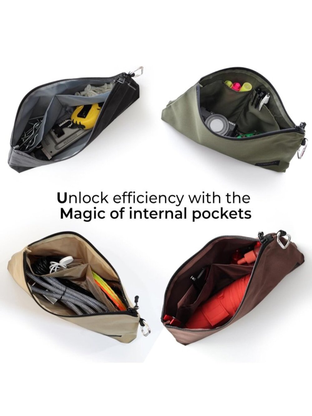 Coreflex 6 Pack  Tool Pouch Zipper Bag, Small Tool Bag, Multipurpose Storage - Picture 4 of 6